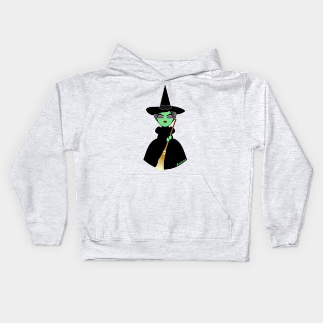 Kokeshi Wicked witch Kids Hoodie by Pendientera